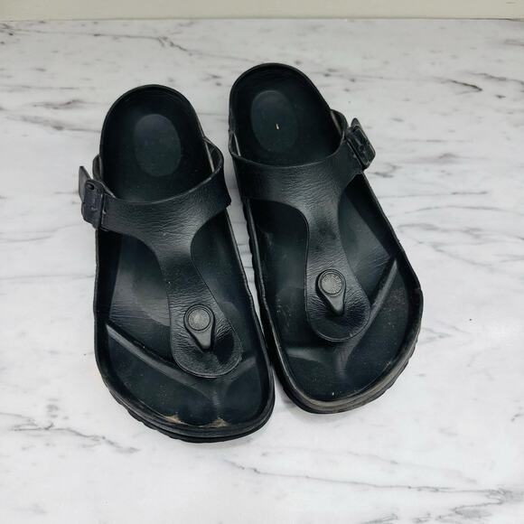 Birkenstock Gizeh Black Leather Thong Sandals Women’s Size 5.5 - Picture 8 of 10